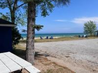 View from the cottage of beautiful Lake Huron.  Only steps from the beach.