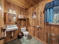 Wheelchair accessible bathroom and shower with heated floor