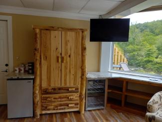 Hotels in Chimney Rock NC - The Carter Lodge Honeymoon suite wine fridge area