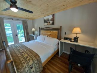 Hotels in Chimney Rock NC ADA Compliant room - tempur pedic adjustable king bed 
