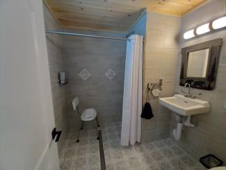 Hotels in Chimney Rock NC - ADA compliant King Room Walk in Shower