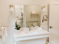 Image shows vanity in bathroom