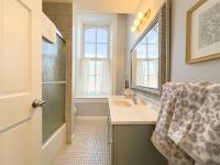Private bath in Room 2, upstairs in Lanesboro MN with large window.