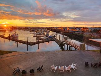 Sunrise over the Westport Marina for the Penthouse Suite